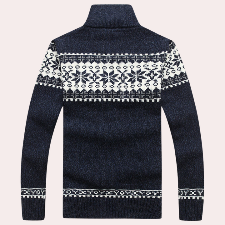 Harald | Men's Patterned Full-Zip Cardigan