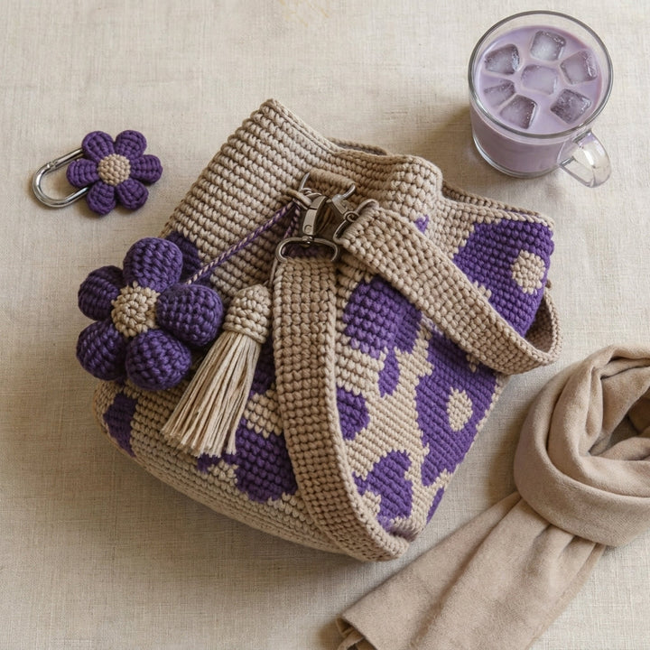 Julia | Floral Crochet Bag