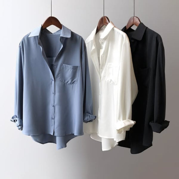 Ellie Timeless Elegance in Silk Blouse - Elena Harper