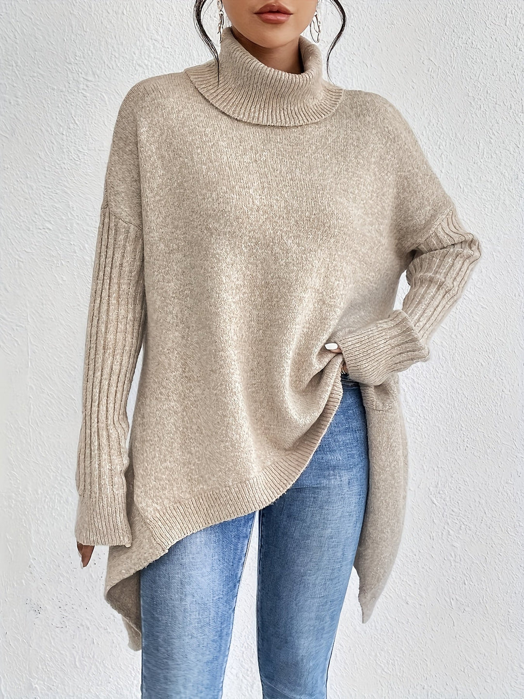 Hedrun Women's Oversized Turtleneck Sweater - Elena Harper