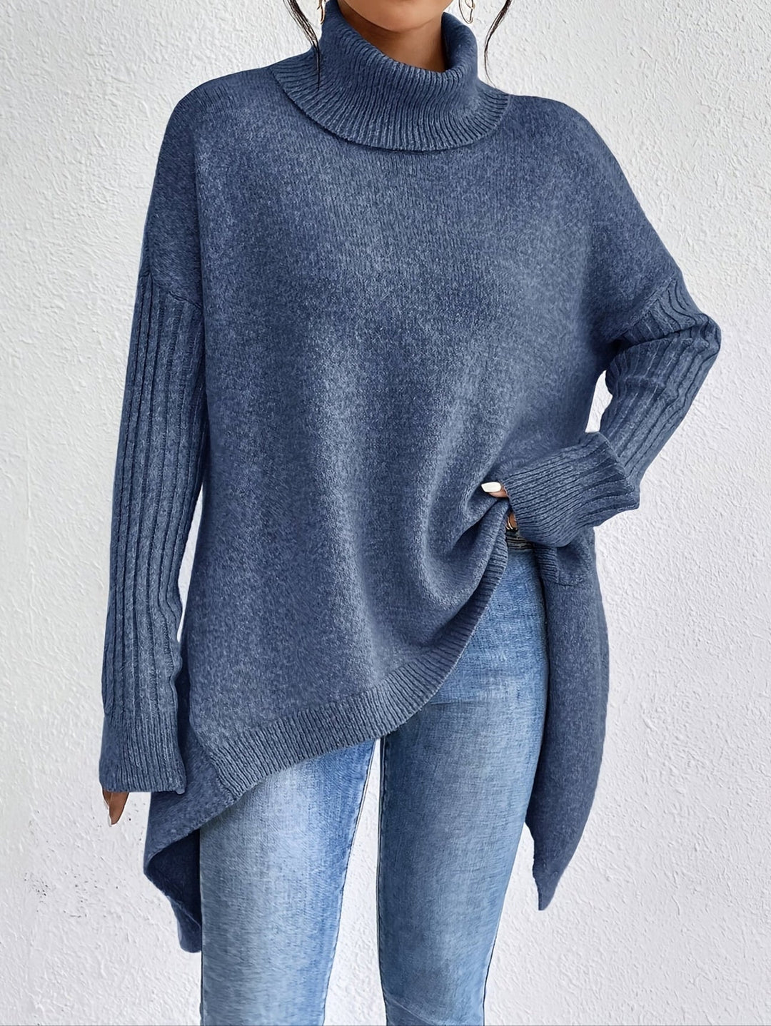 Hedrun Women's Oversized Turtleneck Sweater, view 4 - Elena Harper