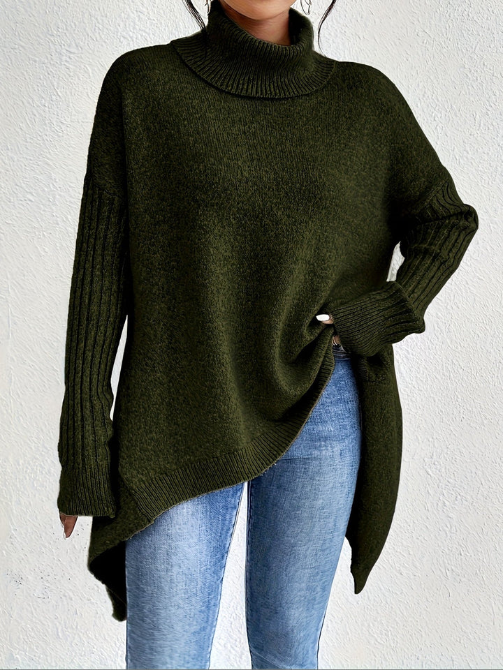 Hedrun Women's Oversized Turtleneck Sweater, view 5 - Elena Harper