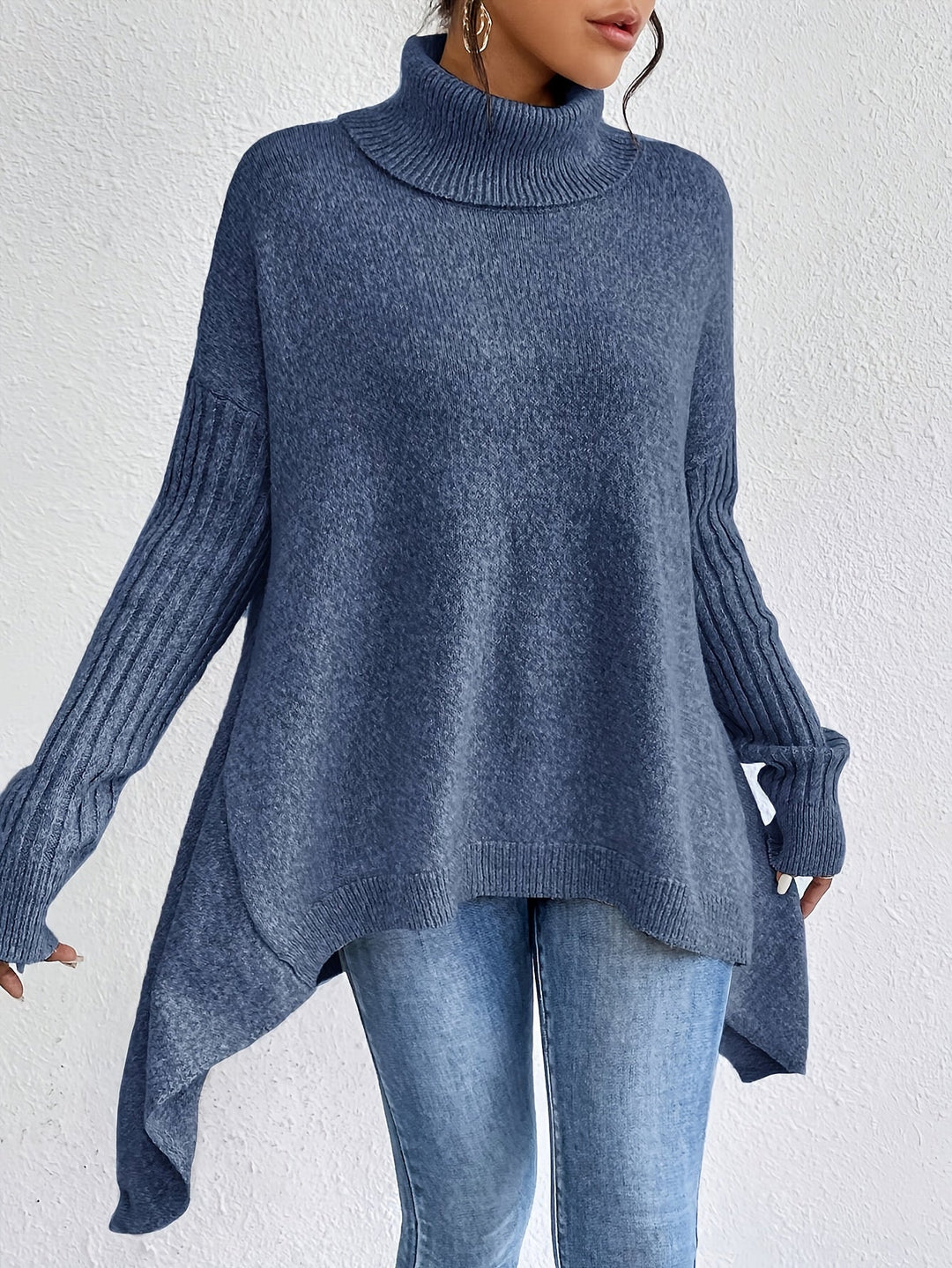 Hedrun Women's Oversized Turtleneck Sweater, view 6 - Elena Harper
