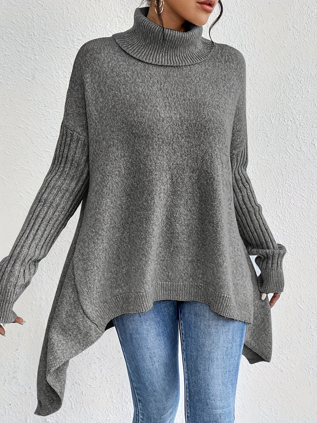 Hedrun Women's Oversized Turtleneck Sweater, view 7 - Elena Harper