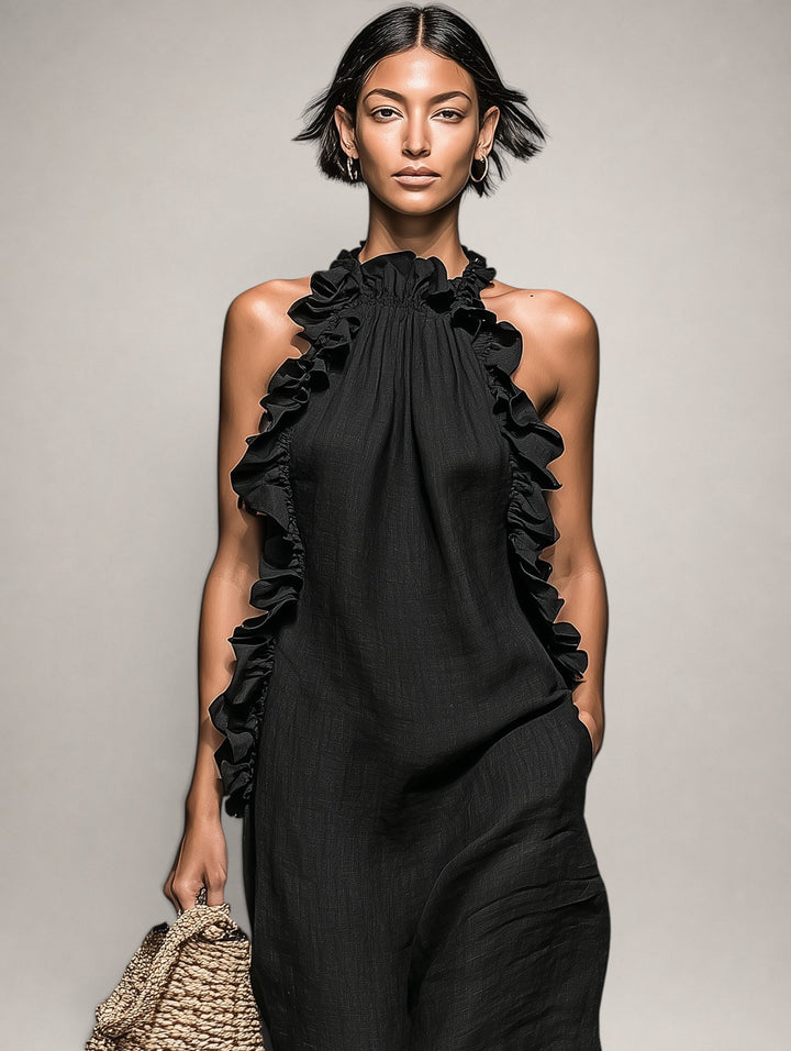 Isolde™ | Belly-Covering Maxi Dress with Ruffles