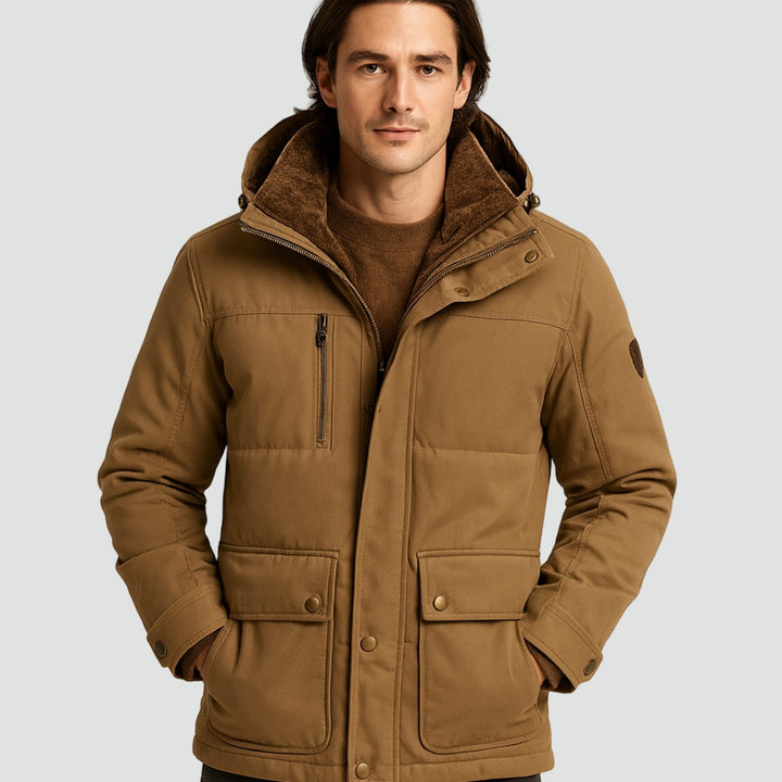 Bram | Men's Fleece-Lined Winter Jacket with Removable Hood