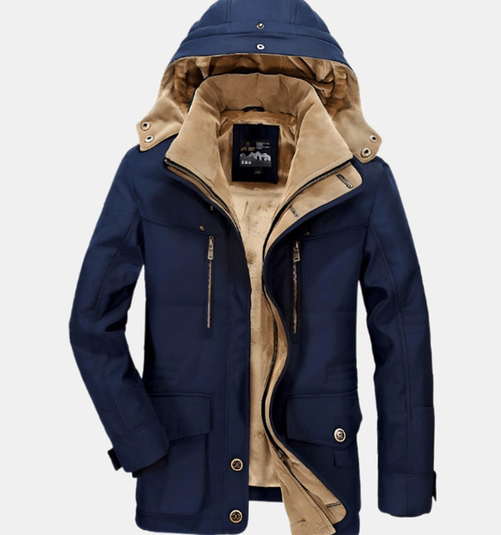 Bram | Men's Fleece-Lined Winter Jacket with Removable Hood