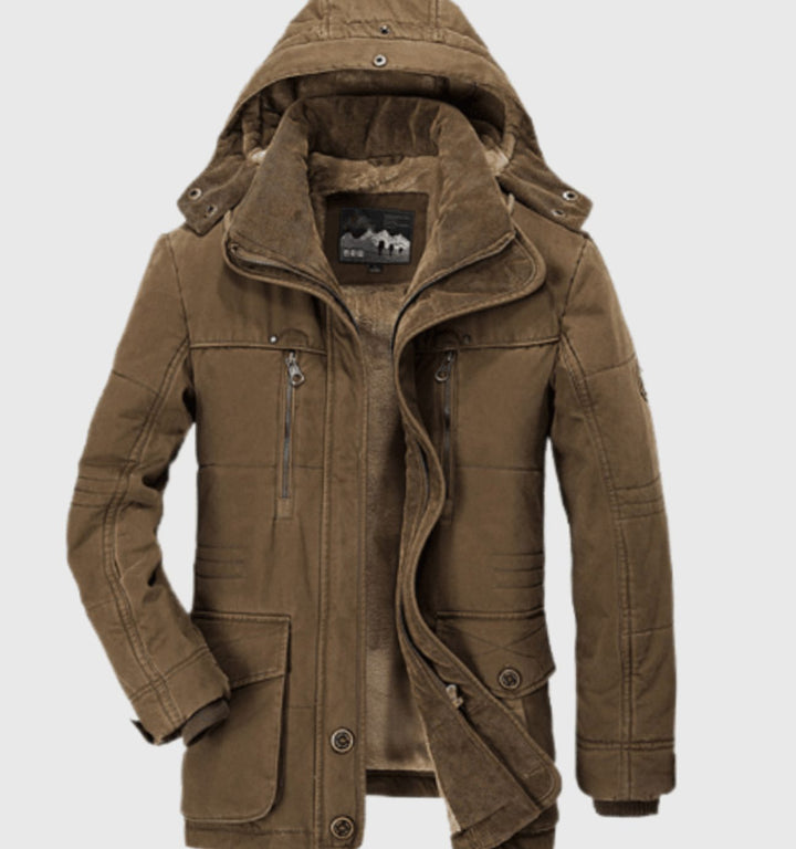Bram | Men's Fleece-Lined Winter Jacket with Removable Hood