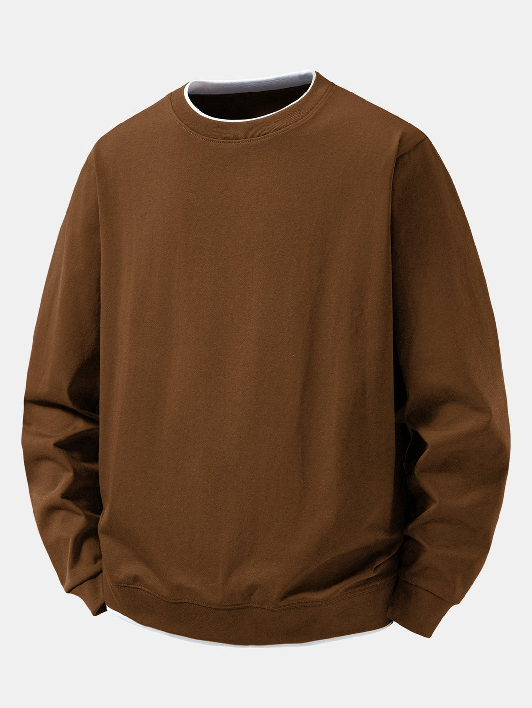 Men's Layered Crew Neck Sweatshirt - Casual Pullover