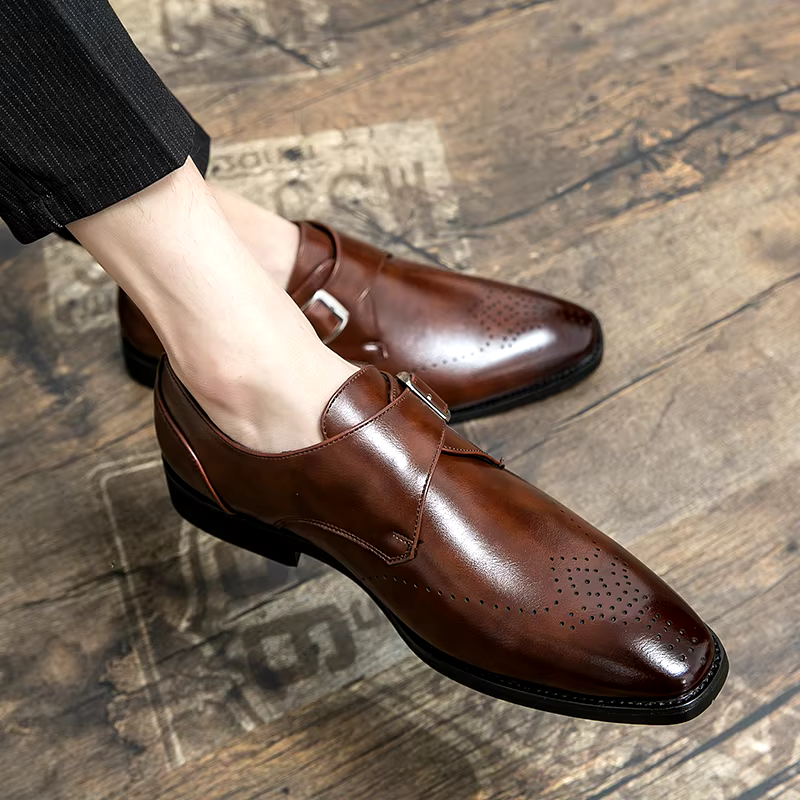 Men's Dress Shoes - Elegant Buckle Closure