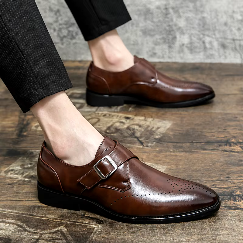 Men's Dress Shoes - Elegant Buckle Closure