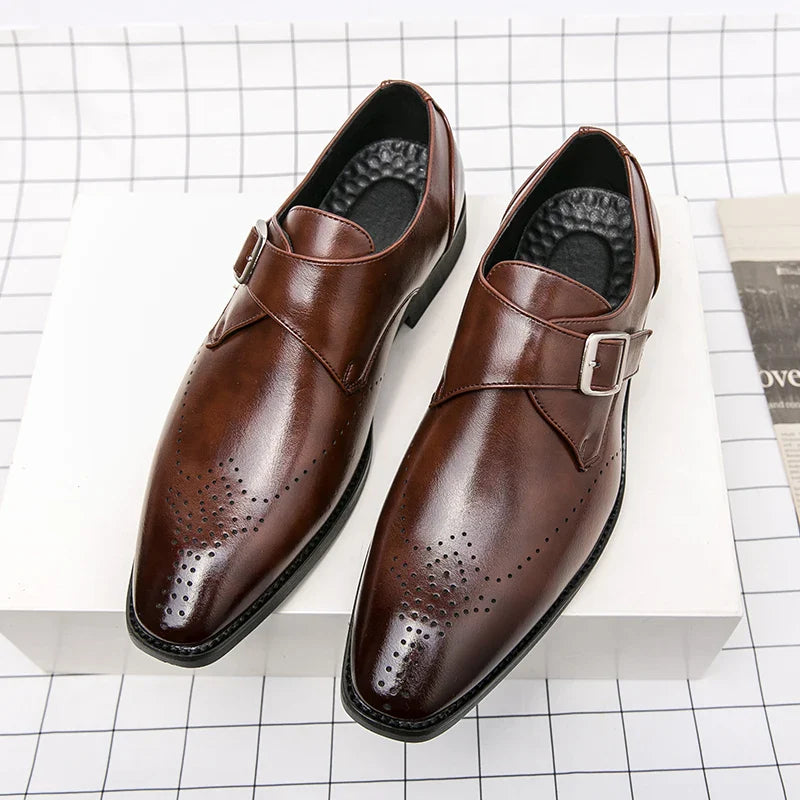 Men's Dress Shoes - Elegant Buckle Closure
