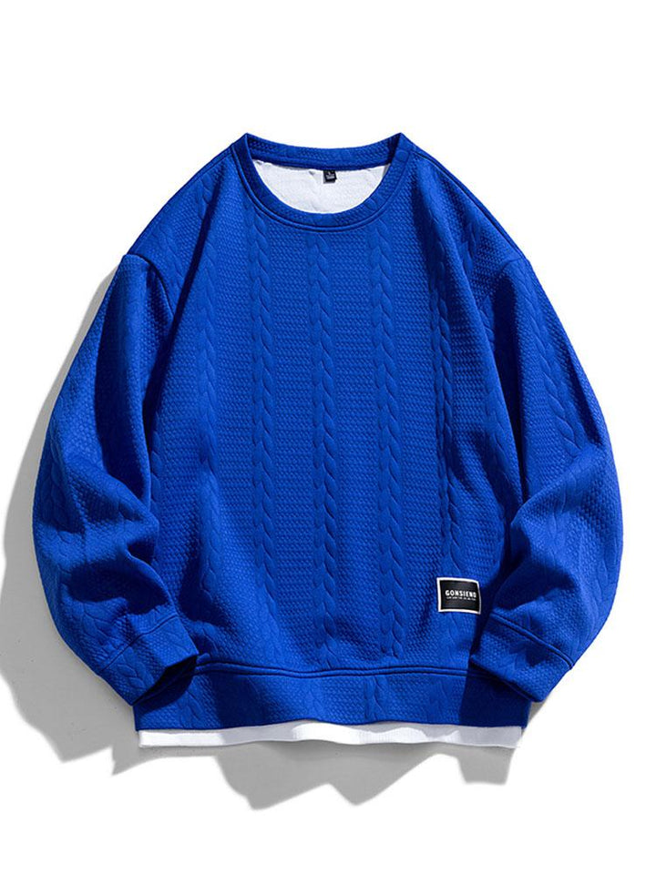 Men's Structured Jacquard Sweatshirt - Relaxed Fit