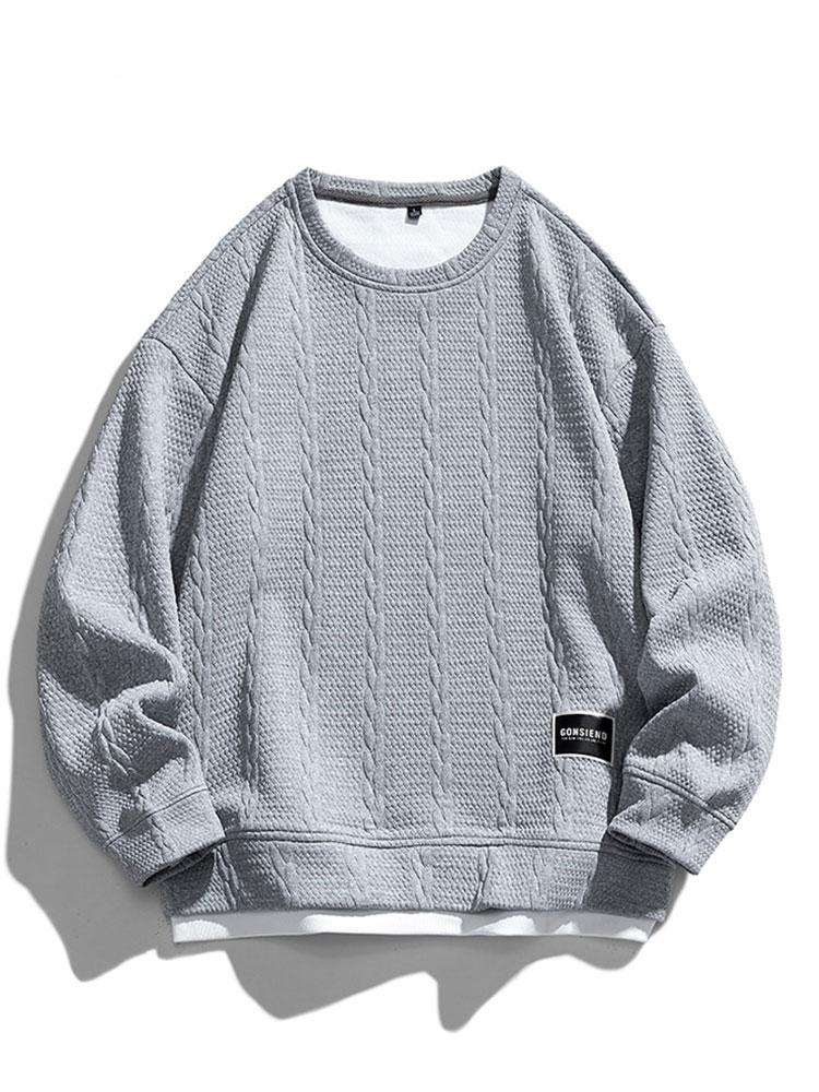 Men's Structured Jacquard Sweatshirt - Relaxed Fit
