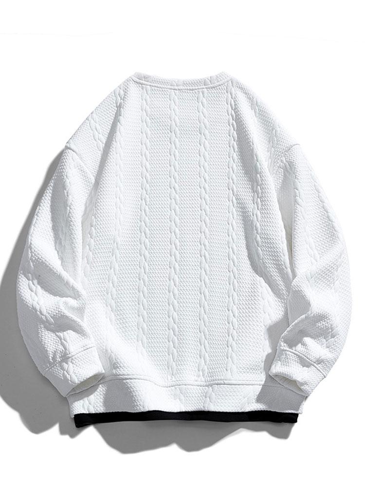 Men's Structured Jacquard Sweatshirt - Relaxed Fit