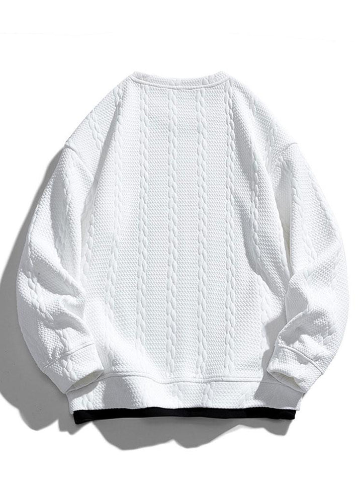 Men's Structured Jacquard Sweatshirt - Relaxed Fit