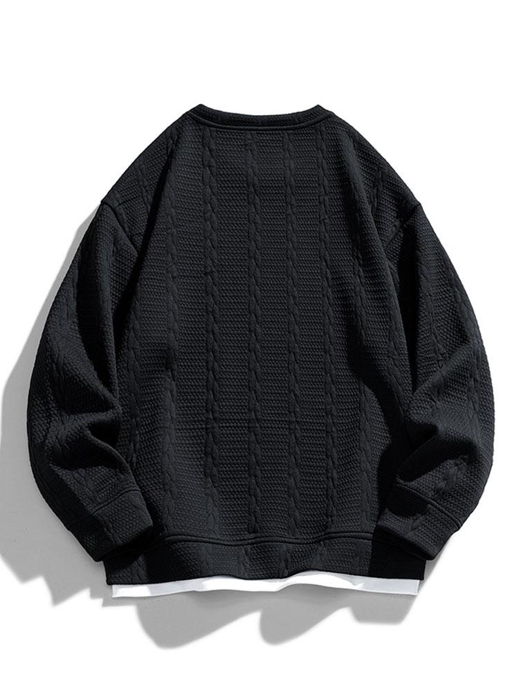Men's Structured Jacquard Sweatshirt - Relaxed Fit