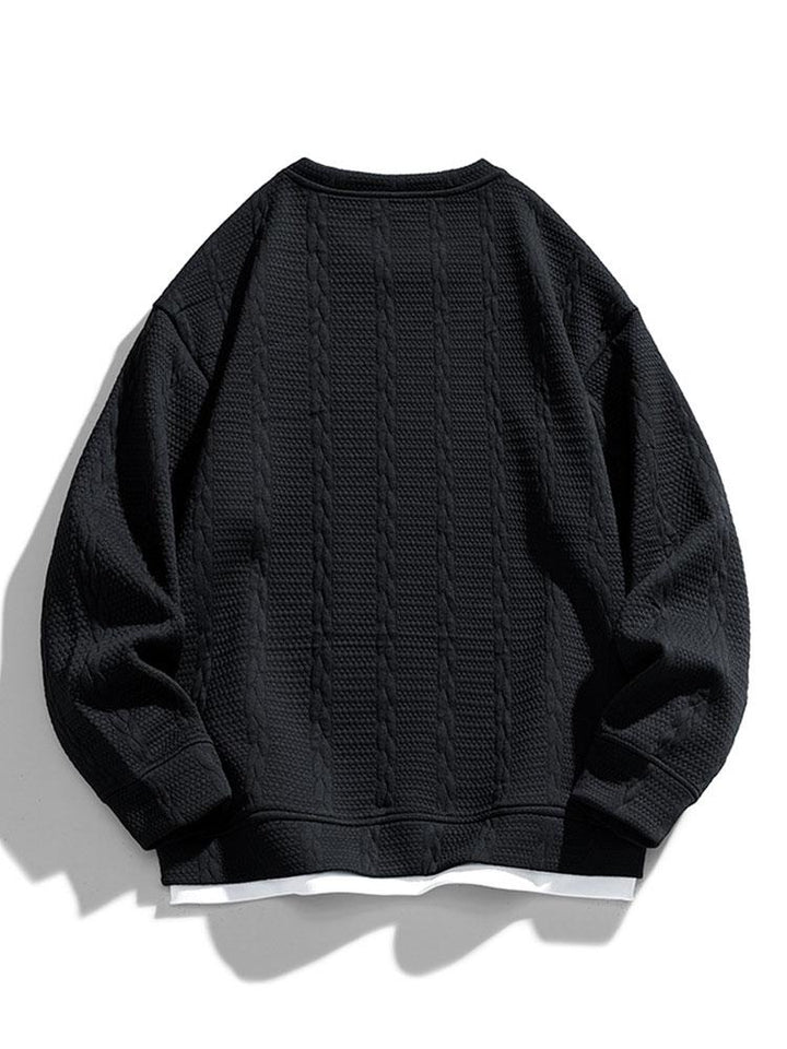 Men's Structured Jacquard Sweatshirt - Relaxed Fit