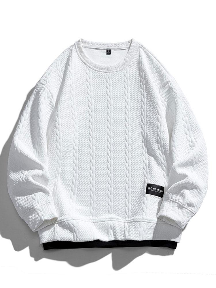 Men's Structured Jacquard Sweatshirt - Relaxed Fit