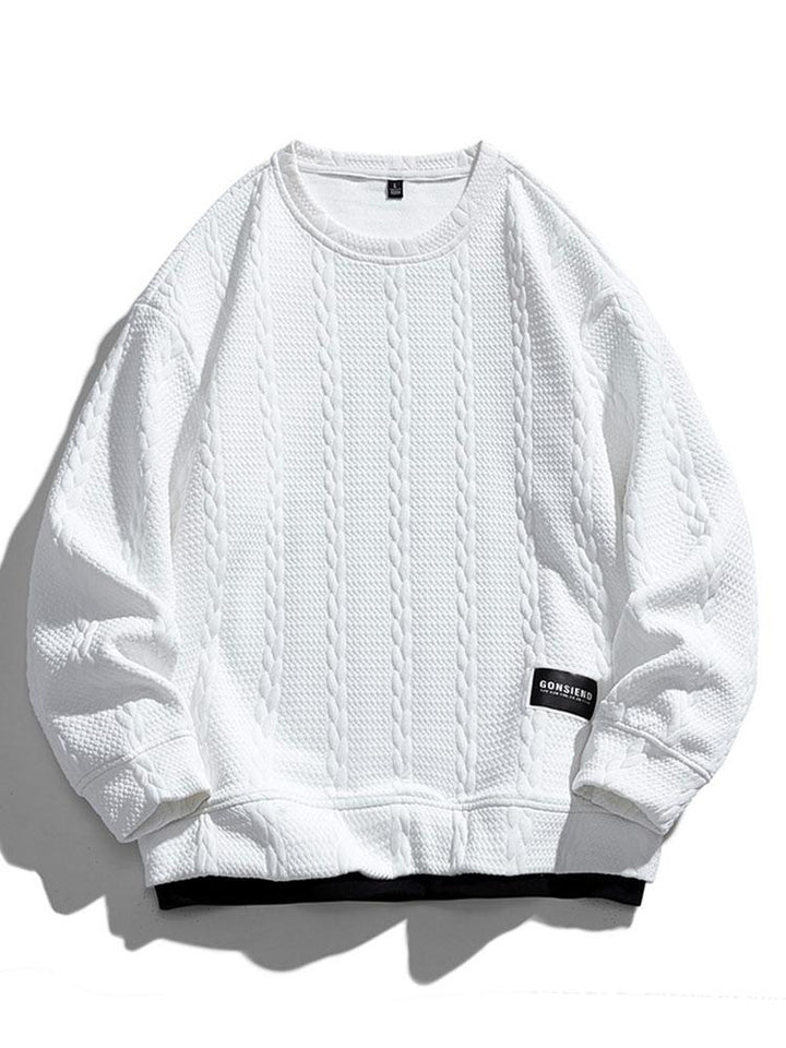 Men's Structured Jacquard Sweatshirt - Relaxed Fit