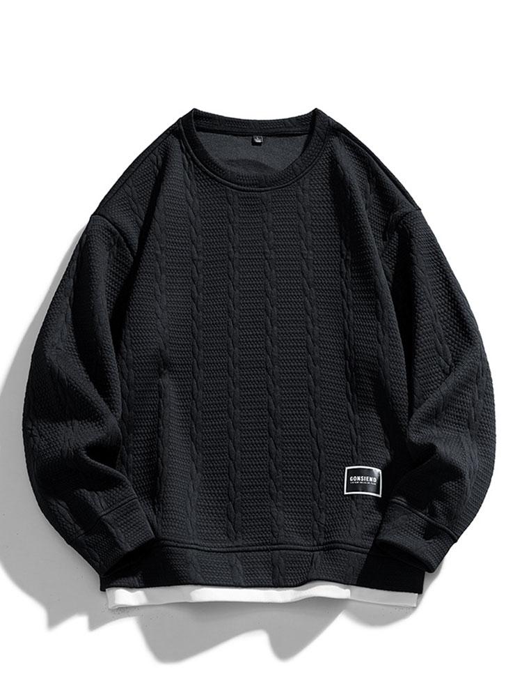 Men's Structured Jacquard Sweatshirt - Relaxed Fit