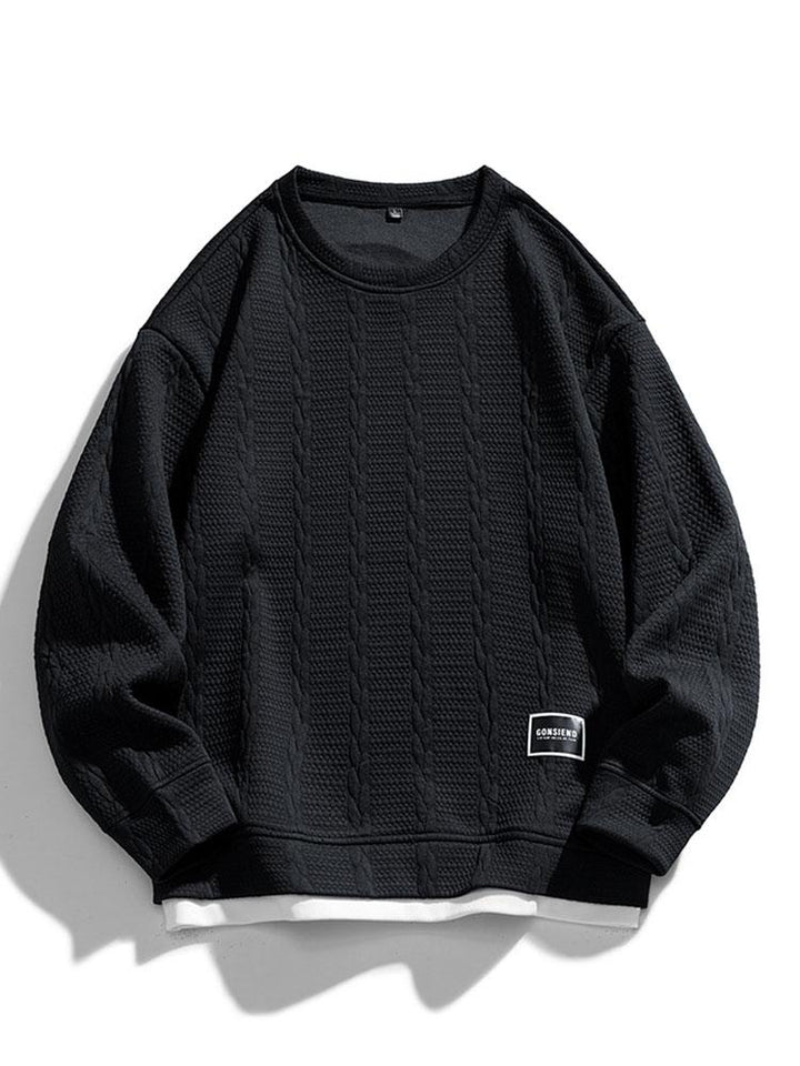 Men's Structured Jacquard Sweatshirt - Relaxed Fit