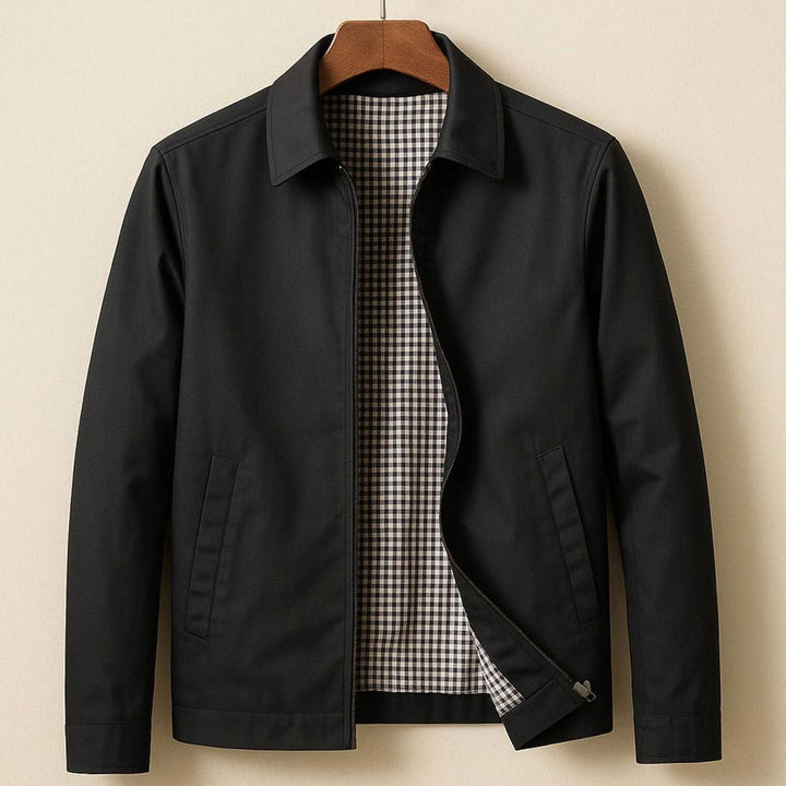 Bram | Men's Harrington Bomber Jacket Checked Lined Zipper