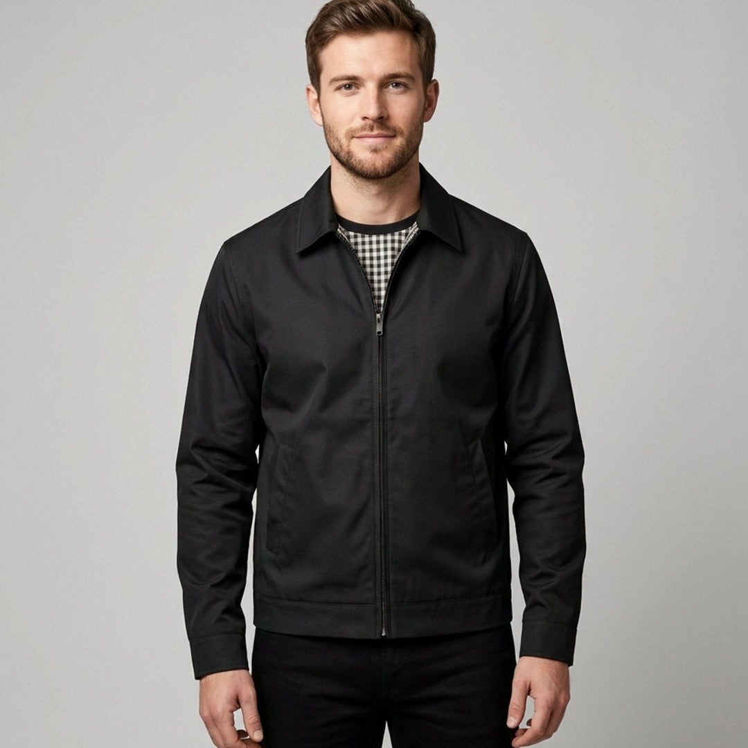 Bram | Men's Harrington Bomber Jacket Checked Lined Zipper