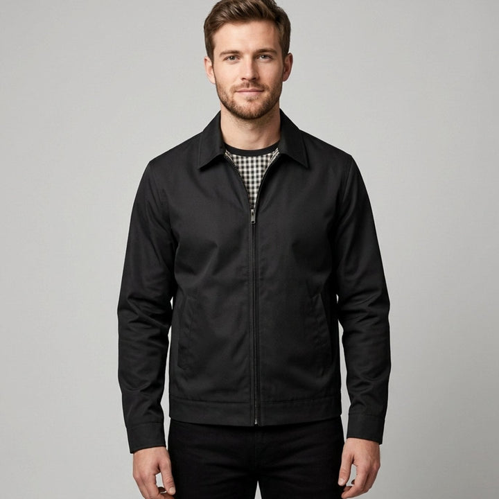 Bram | Men's Harrington Bomber Jacket Checked Lined Zipper