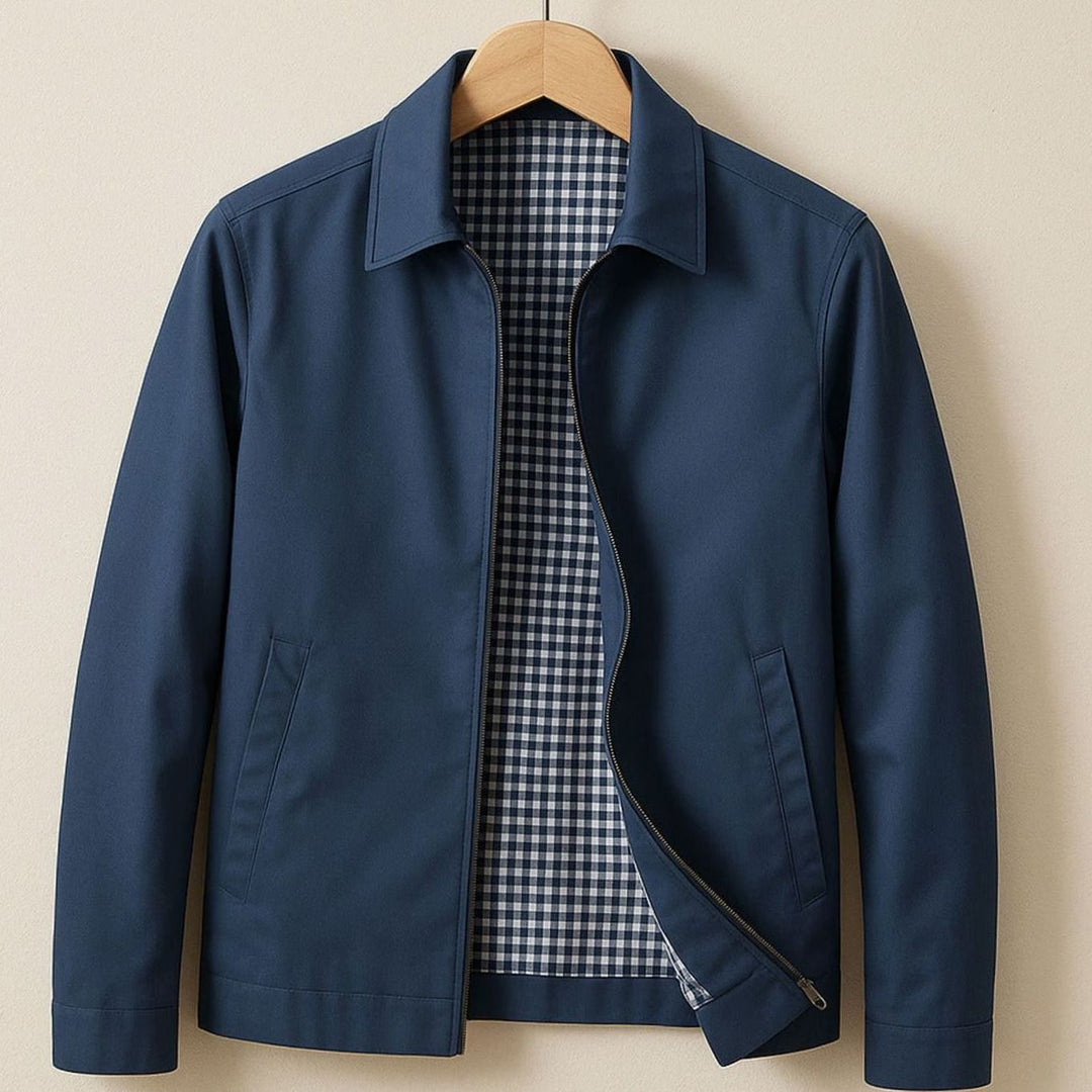 Bram | Men's Harrington Bomber Jacket Checked Lined Zipper