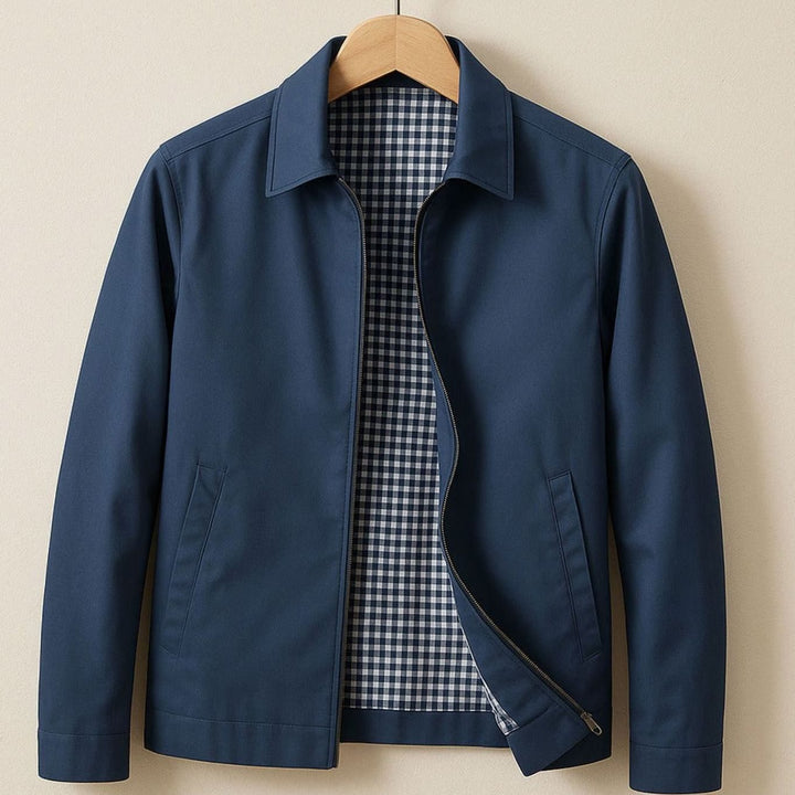 Bram | Men's Harrington Bomber Jacket Checked Lined Zipper