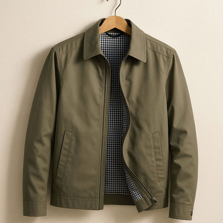 Bram | Men's Harrington Bomber Jacket Checked Lined Zipper