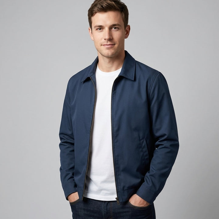 Bram | Men's Harrington Bomber Jacket Checked Lined Zipper