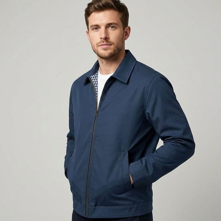 Bram | Men's Harrington Bomber Jacket Checked Lined Zipper