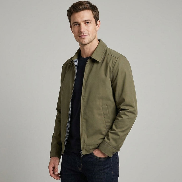 Bram | Men's Harrington Bomber Jacket Checked Lined Zipper