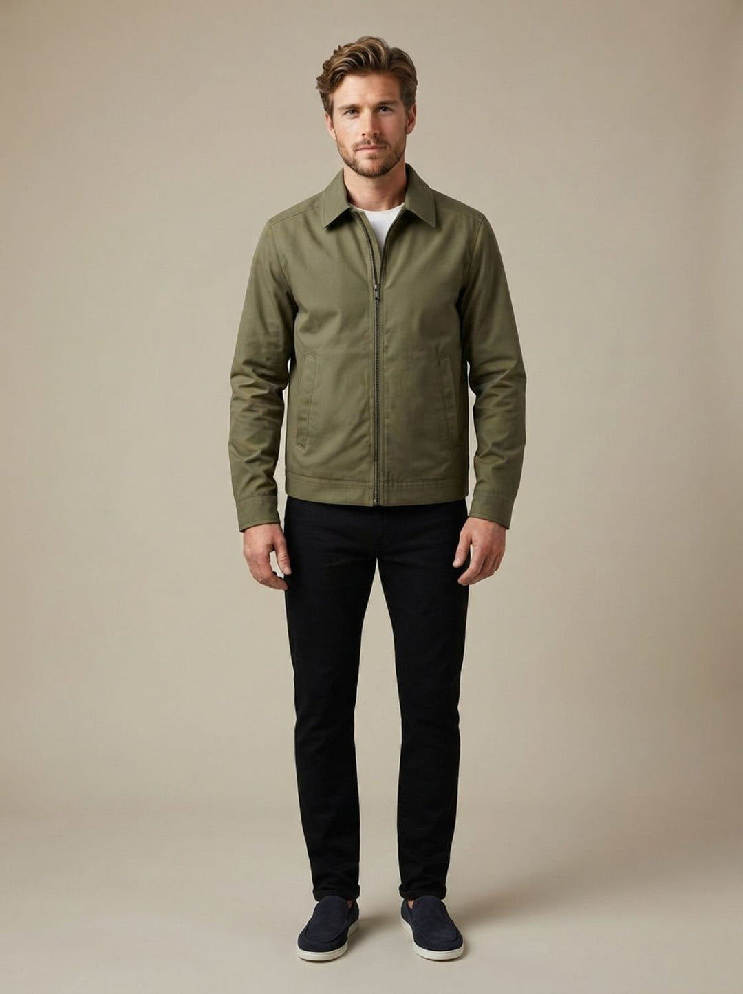 Bram | Men's Harrington Bomber Jacket Checked Lined Zipper