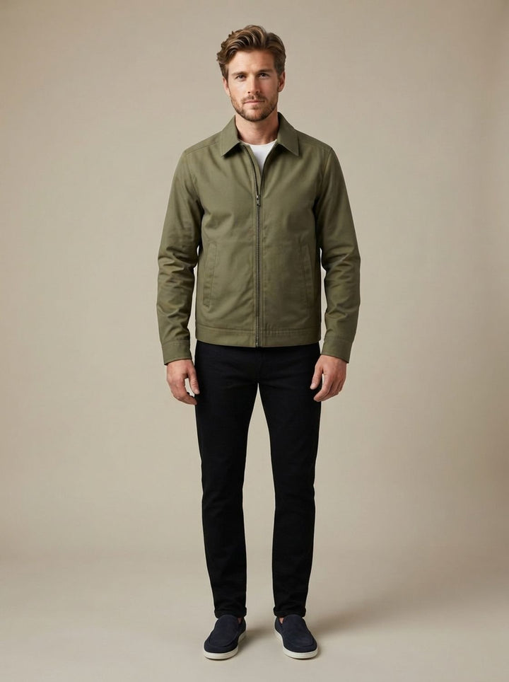 Bram | Men's Harrington Bomber Jacket Checked Lined Zipper