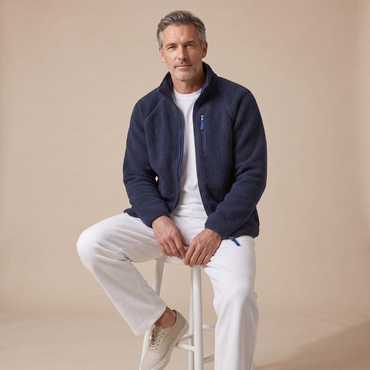 Thijs | Men's Oversized Relaxed-Fit Fleece Zip Jacket
