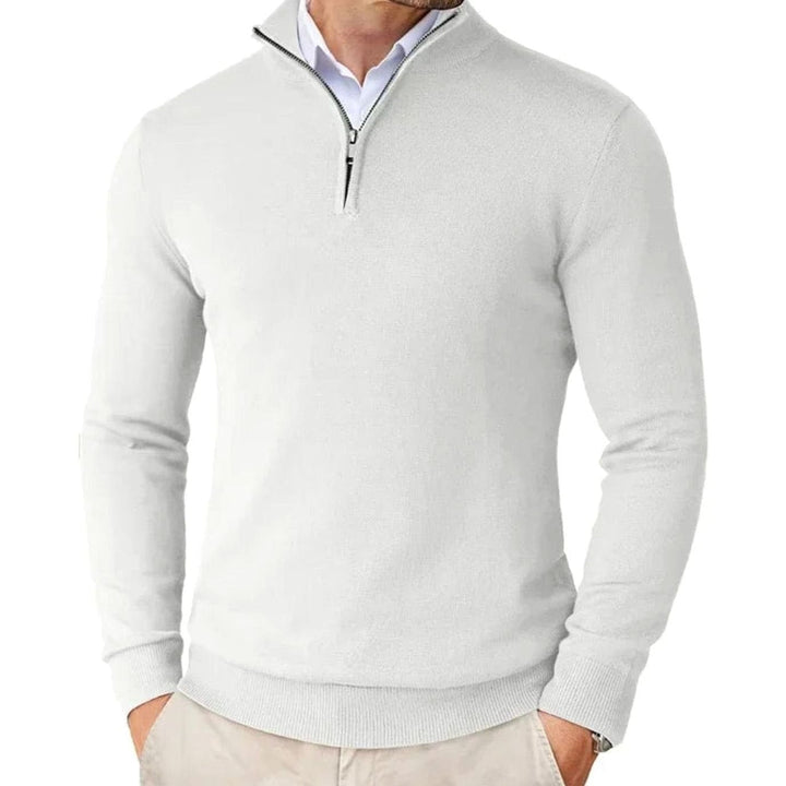 Bram | Men's Quarter-Zip Sweater with Half Zipper, Black