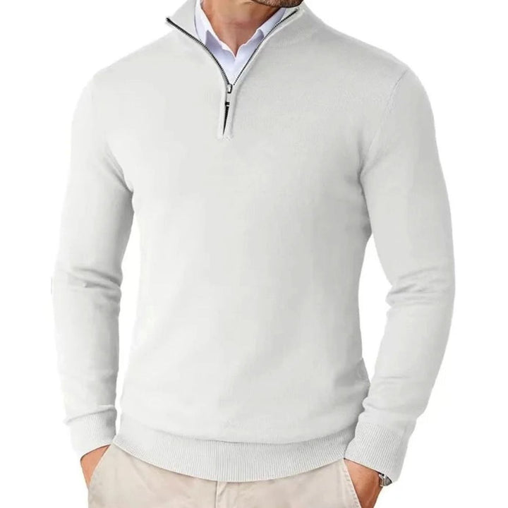 Bram | Men's Quarter-Zip Sweater with Half Zipper, Black