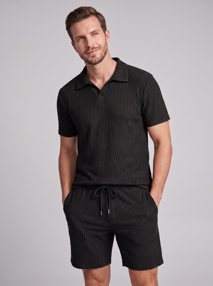 Men's Ribbed Polo Set