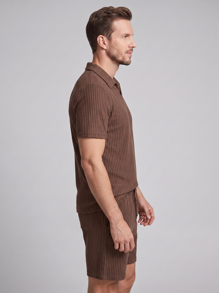 Men's Ribbed Polo Set