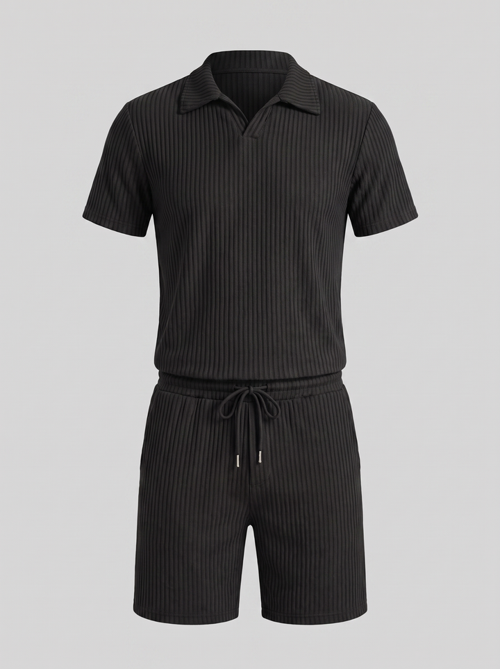 Men's Ribbed Polo Set