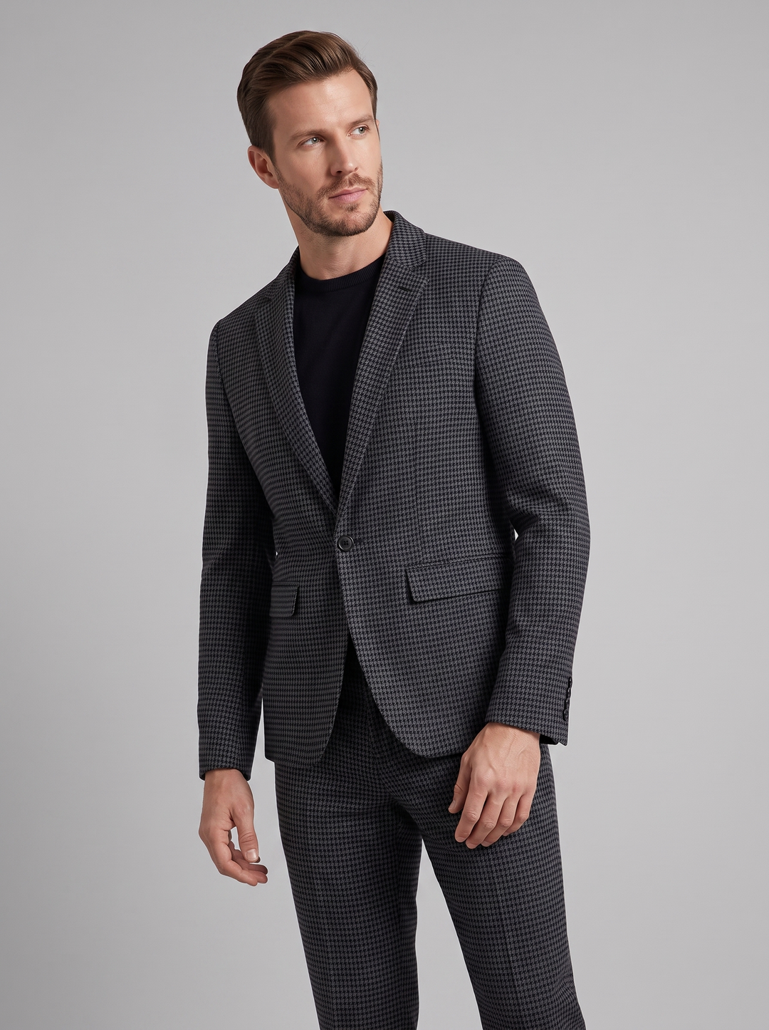 Men's Check Pattern Tailored Suit