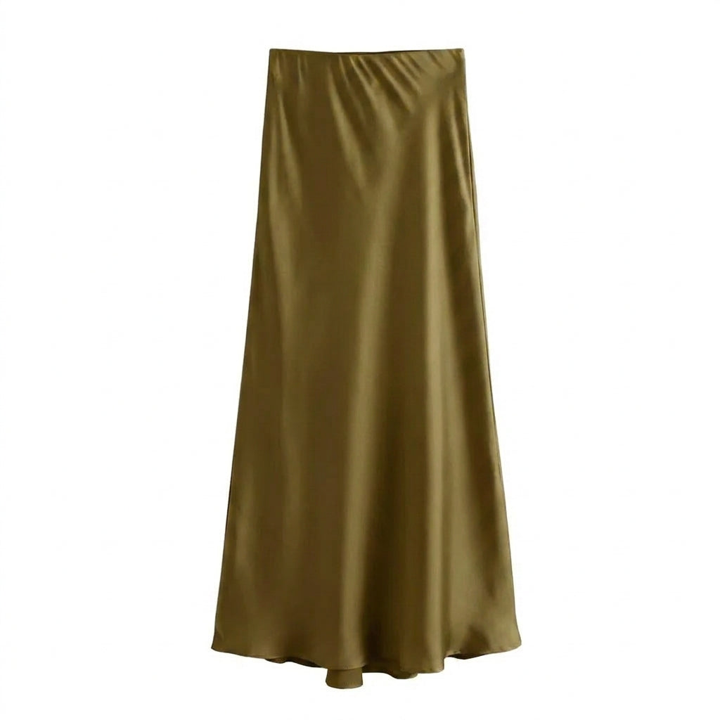 Ladies Satin Skirt with Elegant Shine for a Luxurious Maxi Look