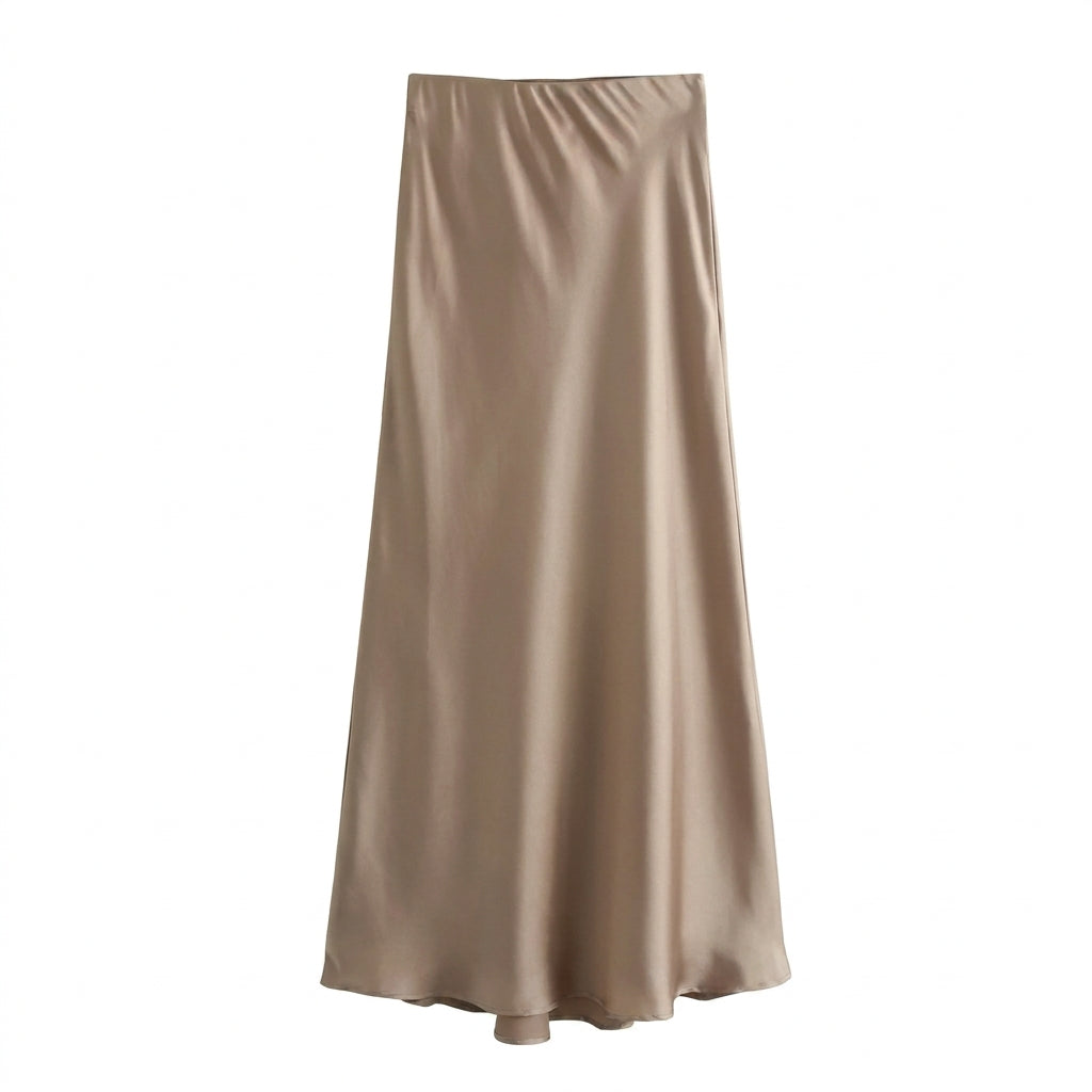 Ladies Satin Skirt with Elegant Shine for a Luxurious Maxi Look