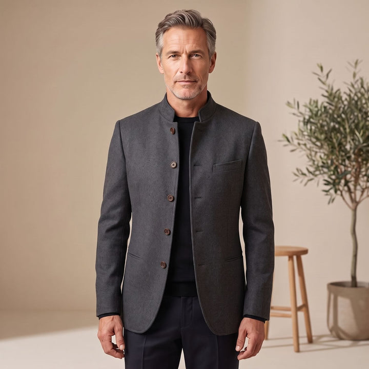 Bram | Men's Stand Collar Button Winter Jacket Relaxed Fit