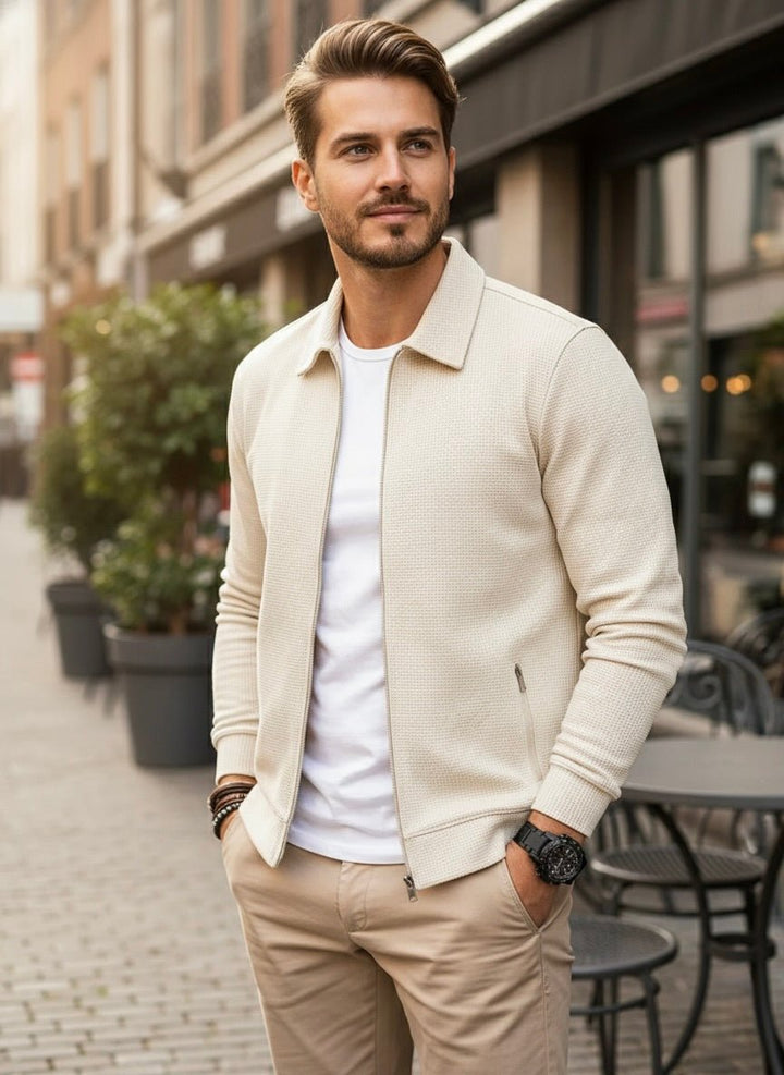 LAURENT MONACO | TEXTURED ZIP-UP VEST FOR MEN