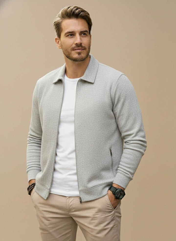 LAURENT MONACO | TEXTURED ZIP-UP VEST FOR MEN