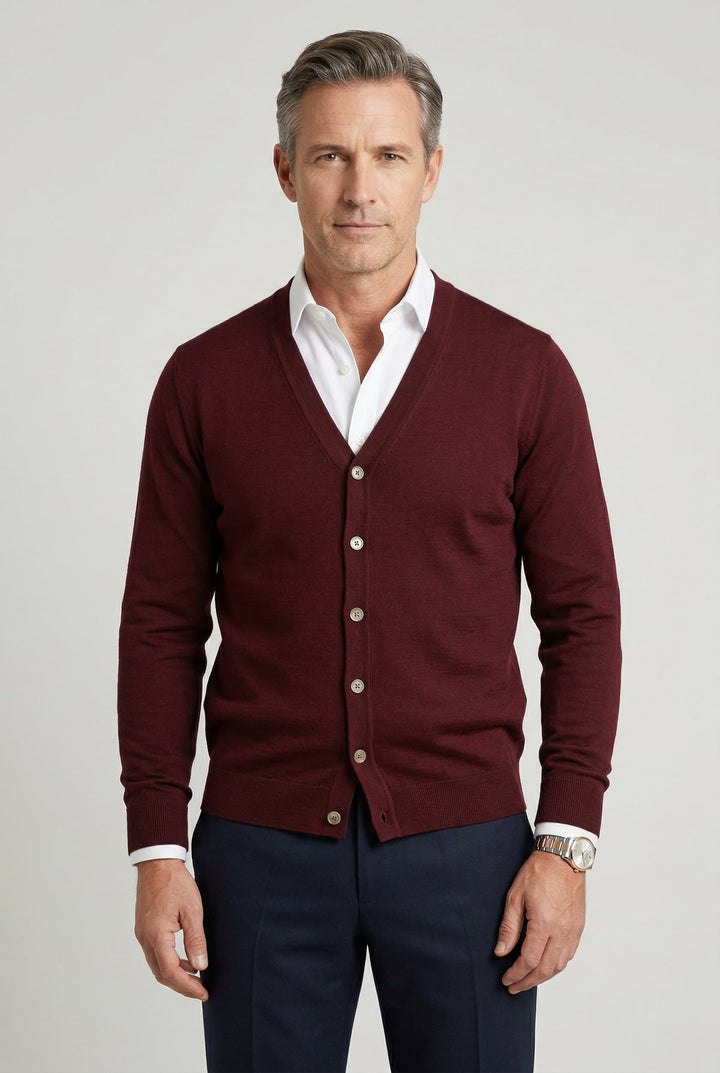 Men's Vest with V-Neck and Button Closure